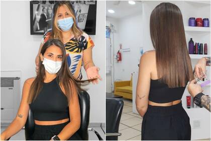 Antonela Roccuzzo eligió su peluquería de confianza en Rosario para hacerse un cambio de look