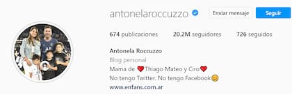Antonela Roccuzzo es la mujer argentina con más seguidores en Instagram, donde acumula más de 20 millones.