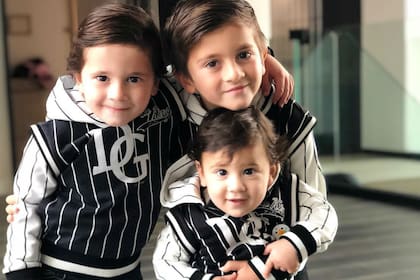 Thiago, Mateo y Ciro Messi, los tres hijos de Leo Messi y Antonela Roccuzzo