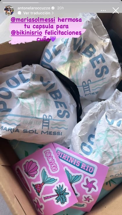 Antonela Roccuzzo siempre apoyó el emprendimiento de su cuñada y lució varios de sus diseños