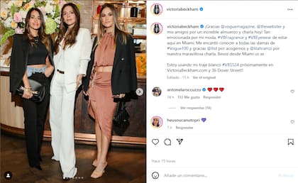 Antonela Roccuzzo y Elena Galera acompañaron a Victoria Beckham en un almuerzo que organizó en Miami