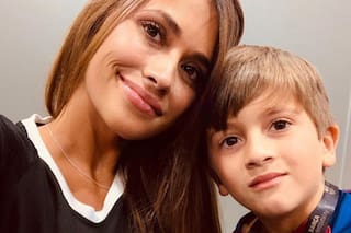 La foto que compartió Anto Roccuzzo de Thiago Messi jugando al fútbol que ilusionó a muchos