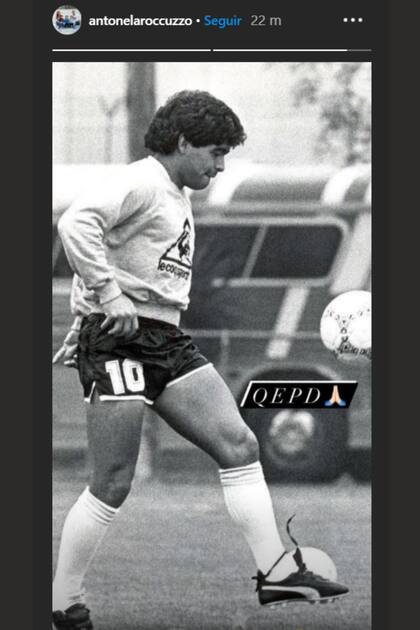 Antonella Rocuzzo despidió a Diego Maradona con una imagen en blanco y negro