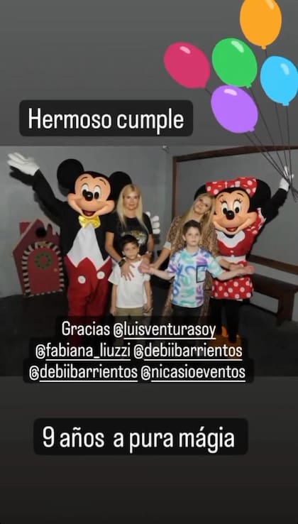 Antonio, el hijo de Luis Ventura cumplió 9 años (Foto: Instagram @nicasioeventos)