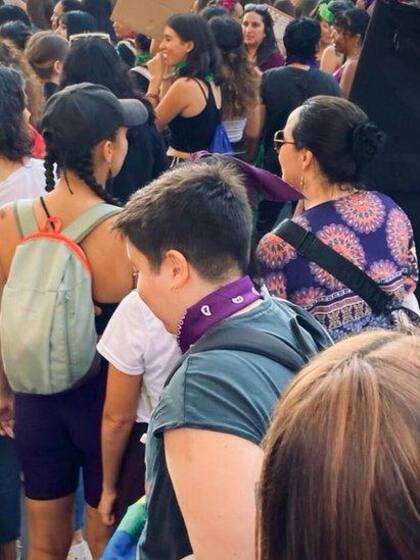 Antuán en una marcha