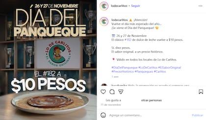 Anuncio de la promoción de Lo de Carlitos por el Día del Panqueque