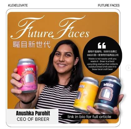 Anushka Purohit creó una cerveza a partir de las sobras de pan de los restaurantes