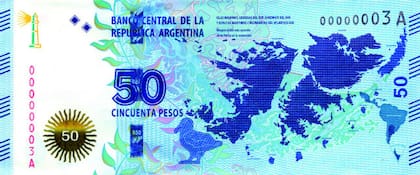 Anverso del nuevo billete de 50 pesos
