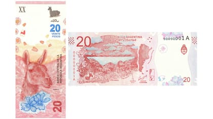 Anverso y reverso del nuevo billete de $ 20