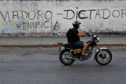 Una pintada contra Maduro en Caracas