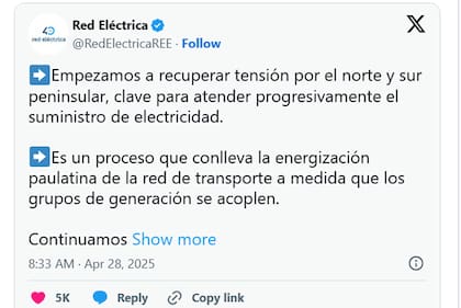 Apagón en España y Portugal. Captura de @X