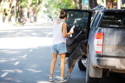 Apenas salieron del negocio,
Juana trepó a su perra a
la camioneta y se puso
nuevamente frente al volante