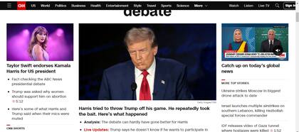 Apertura de CNN tras el debate entre Trump y Harris.