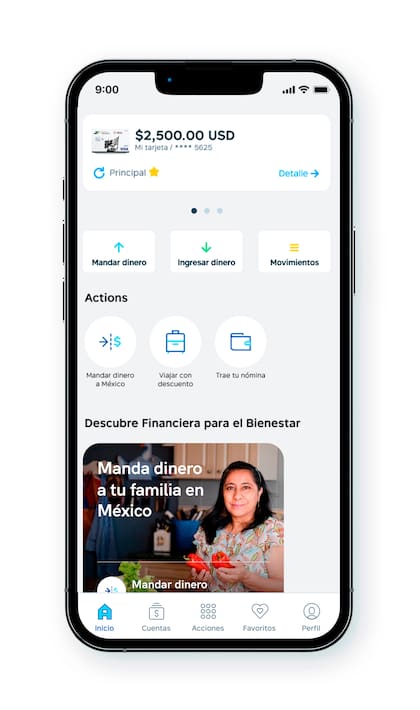 Aplicación móvil de la tarjeta Finabien (Financiera del Bienestar)