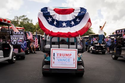 Apoyo a Donald Trump en The Villages. (Nicole Craine/The New York Times)