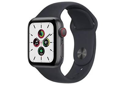 Apple Watch SE [GPS + Cellular 40 mm] Reloj inteligente con caja de aluminio gris espacial y correa deportiva Midnight. Rastreador de actividad y condición física, monitor de ritmo cardíaco, pantalla Retina, resistente al agua