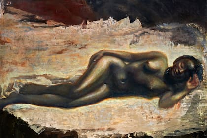 "Aquella tierra dura", una pintura de Lily Salvo que permanece en Italia