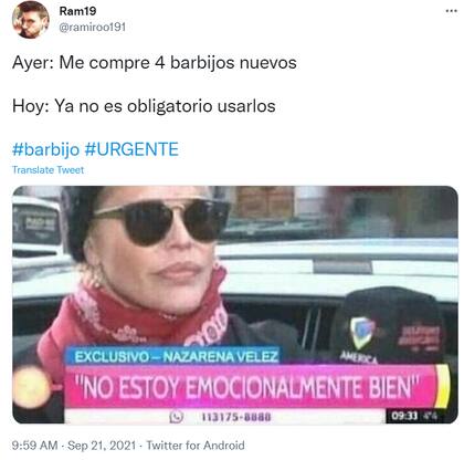 Aquellos que se compraron barbijos antes de la medida también se expresaron en la red social.