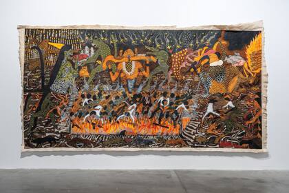 "Aquí está caliente" (2023), obra de Santiago Yahuarcani comprada por Eduardo Costantini en ARCO