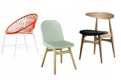 Aquí, silla roja Acapulco (Laboratorio de Objetos), modelo Upanishad (Vasërdelona) y diseño en haya (Qidea)
