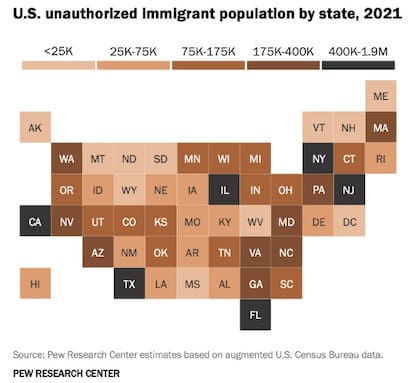 Aquí vive la mayoría de los extranjeros no autorizados en EE.UU.