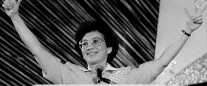 Aquino, en 1989