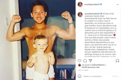 Araceli González sorprendió con una foto inédita de su hijo Toto y Adrián Suar