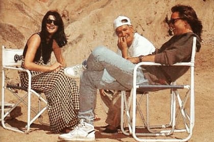 Araceli González y Gustavo Bermúdez en las grabaciones de Sheik