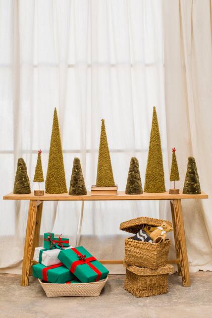 Arbolito en miniatura intercalados en el recibidor (Salazar Casa)