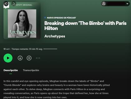 Archetypes, el podcast de Meghan Markle en Spotify