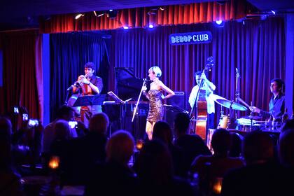 Inés Estévez en Bebop Club, uno de los lugares preferidos del público jazzero