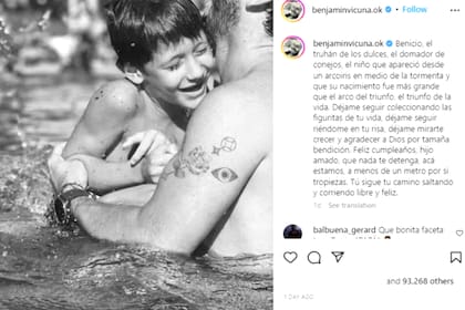 ARCHIVO-. Benjamín Vicuña le dedicó unas tiernas palabras a Benicio.