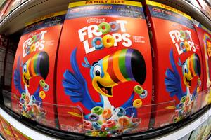 ARCHIVO - Cajas de cereales Froot Loops de Kellogg's. (Foto AP/Gene J. Puskar, Archivo)
