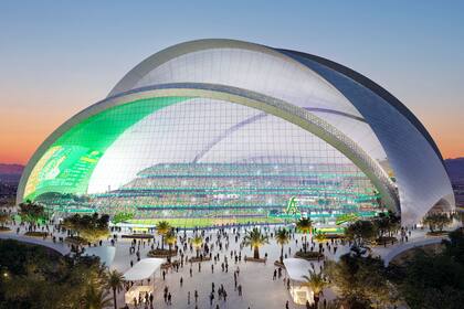 ARCHIVO - El diseño del estadio de los Atléticos en Las Vegas, revelado el 5 de marzo de 2024. (Negativ vía AP)