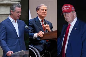 (Archivo) El gobernador de California, Gavin Newsom, desafió al de Texas, Greg Abbott, y a Donald Trump sobre los escaños en los distritos