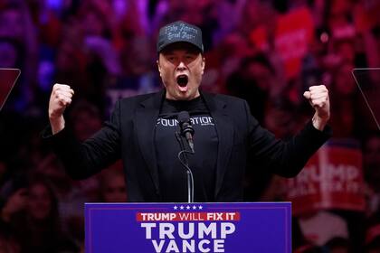 ARCHIVO - Elon Musk habla antes del candidato presidencial republicano y expresidente, Donald Trump, en un evento de campaña en el Madison Square Garden, el domingo 27 de octubre de 2024, en Nueva York. (AP Foto/Evan Vucci, Archivo)
