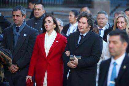 ARCHIVO.- Martín Menem, Victoria Villarruel y Javier Milei
