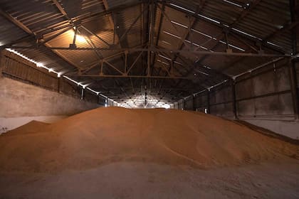 Archivo.- Un almacén de trigo propiedad de Ivan Kilgan, presidente de la asociación agrícola de la región, en la aldea de Luky, en el oeste de Ucrania, el 25 de marzo de 2022