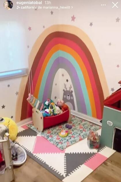 Arcoíris hecho en casa: Eugenia Tobal le puso su toque creativo al cuarto de su hija Ema