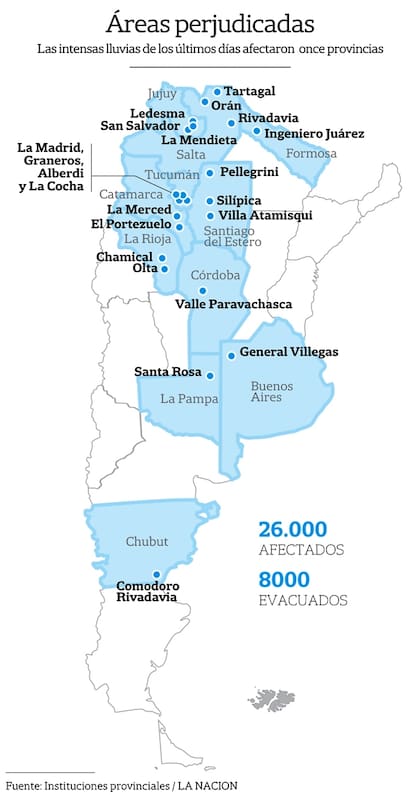 Áreas más perjudicadas por las inundaciones