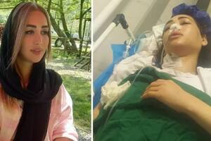 Arezoo Badri, de 31 años, perdió la capacidad de caminar después de que las fuerzas de seguridad de Irán le dispararan por la espalda por llevar mal puesto el velo islámico