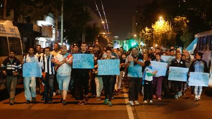 La marcha de pedido de justicia por la muerte de Emanuel Balbo, el hincha de Belgrano asesinado durante el clasico Belgrano-Talleres, en Cordoba