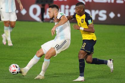 Participativo, dinámico, Ocampos concluyó cansado en su estreno en eliminatorias; el de Ecuador en La Bombonera fue su cuarto partido en el seleccionado, el primero oficial.