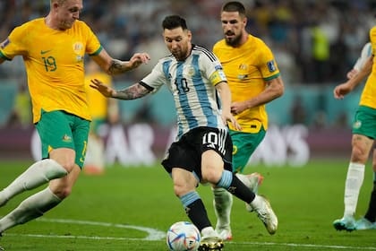 Argentina vs Australia, por los octavos de final de la copa del mundo Qatar 2022, en el Ahmad Bin Ali Stadium 
Lionel Messi 