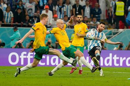 Argentina vs Australia, por los octavos de final de la copa del mundo Qatar 2022, en el Ahmad Bin Ali Stadium 
Lionel Messi 