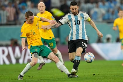 Argentina vs Australia, por los octavos de final de la copa del mundo Qatar 2022, en el Ahmad Bin Ali Stadium 
Lionel Messi 