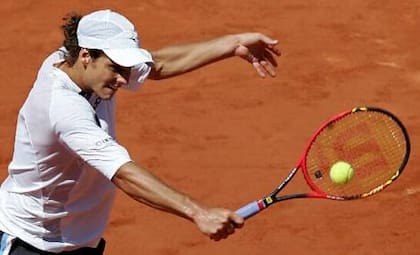 Gastón Gaudio durante la final de Roland Garros 2004 contra Guillermo Coria