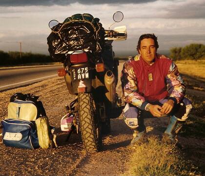 Ariel Giaccaglia en uno de sus primeros recorridos como "motoguía" profesional