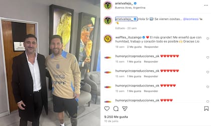 Ariel Vallejo con Lionel Messi