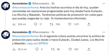 Aroméxico canceló todas sus operaciones en algunas ciudades de Sinaloa